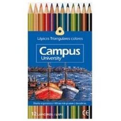 Lápices de colores Campus Triangular 12