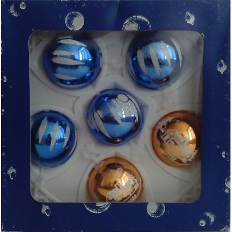 Bolas Azul y Dorado 5cm (6 unidades)