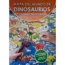Mapa del mundo de Dinosaurios y animales prehistóricos